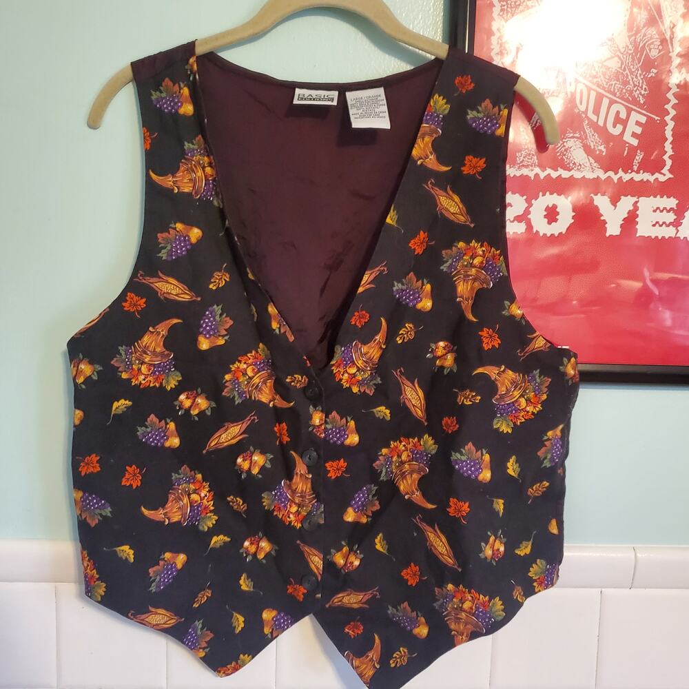 Vintage 90s Basic Element Cornucopia Harvest Than… - image 2